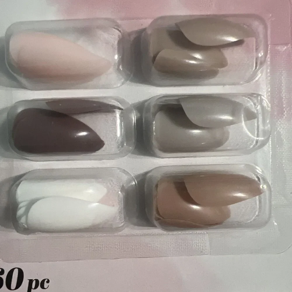 B Color Artificial Colorful‎ Press on Nails Oval Shape, Glue Not Included 60 PC